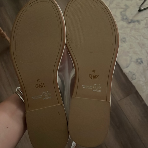 NWOT NEW Zara Sheer Mesh Mules, White - Picture 5 of 5